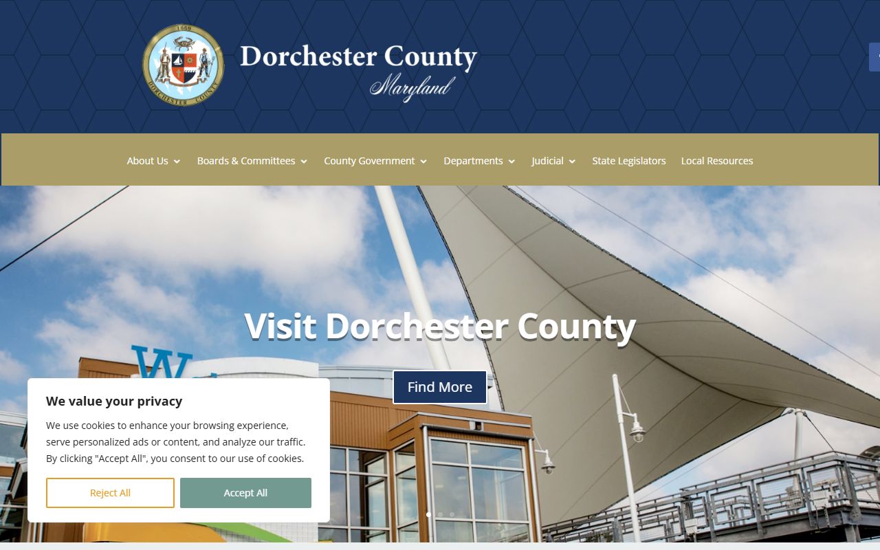 Dorchester County Maryland government homepage for public records and county services