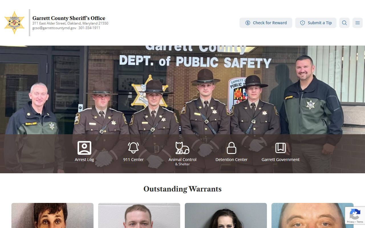 Garrett County Sheriff's Office for police records and public safety information