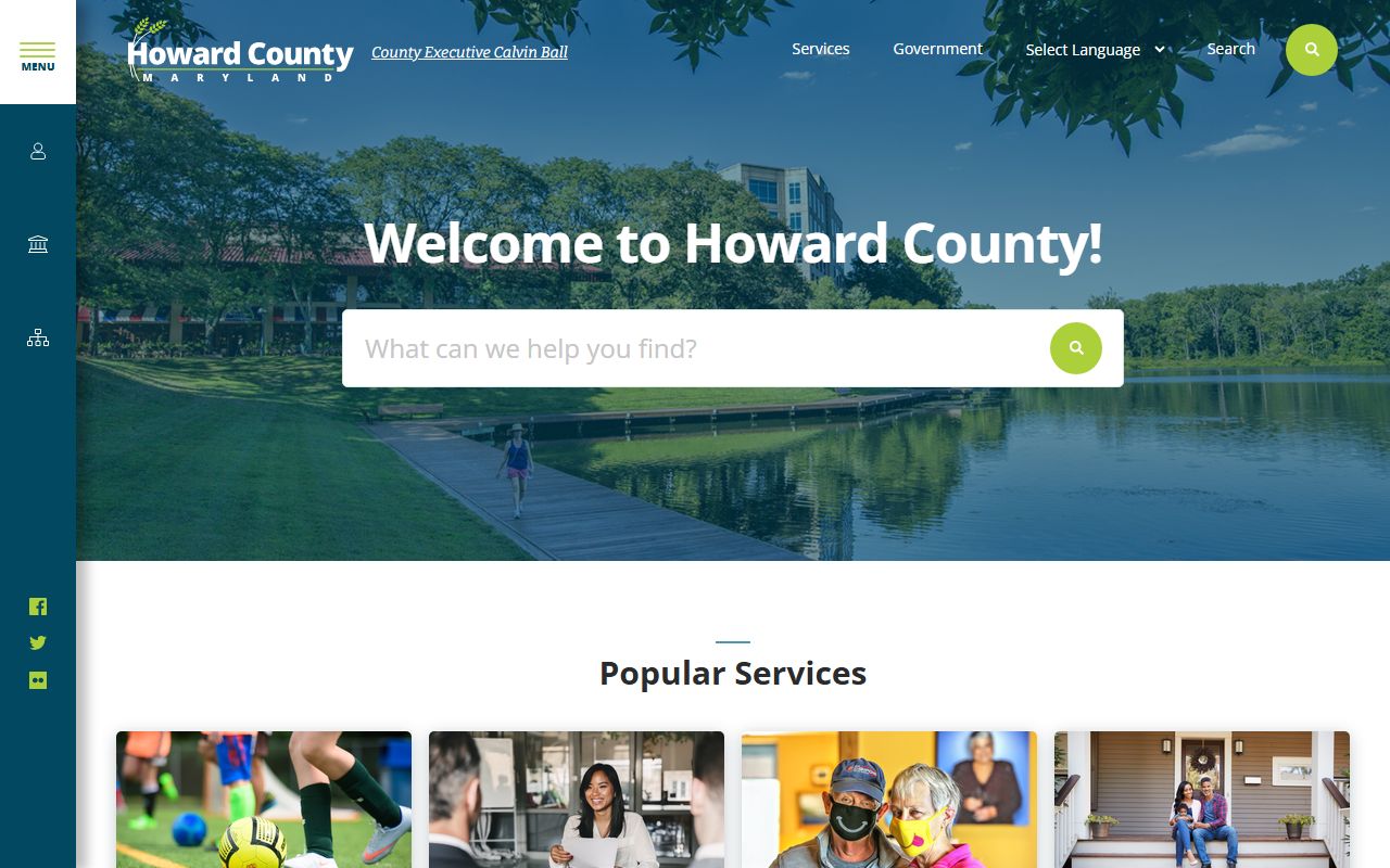 Howard County Maryland government homepage for public records and county services