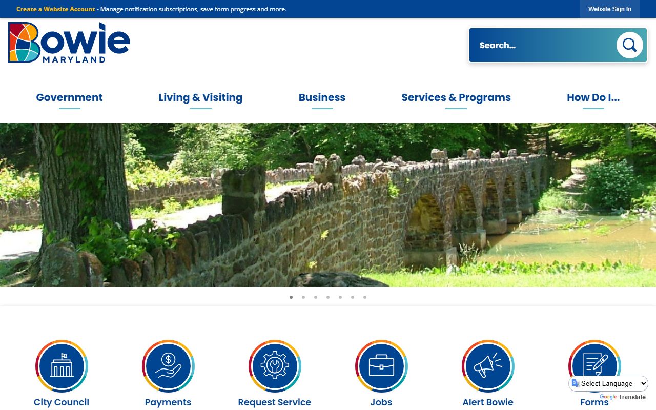 City of Bowie official homepage for public records access