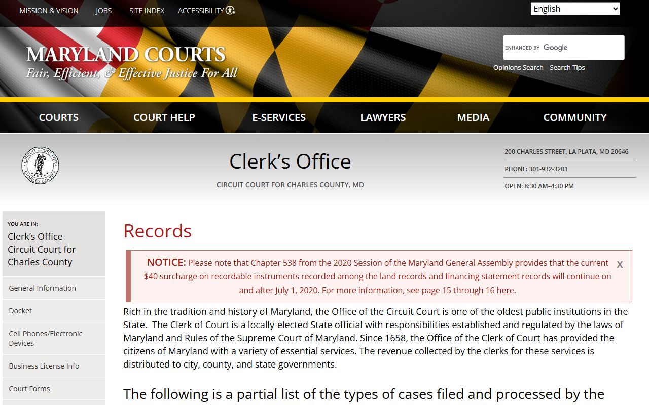 Carroll County public records types available through the Circuit Court Clerk